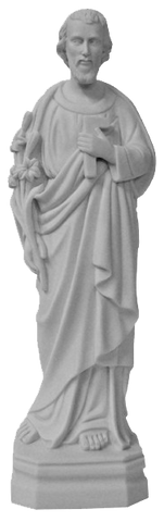 St. Joseph the Worker white composite marble statue 40cm - 16"- SFC633