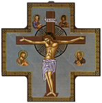 Wood Icon Cross-Croix d'icône en bois-Cruz de icono de madera Made in Italy