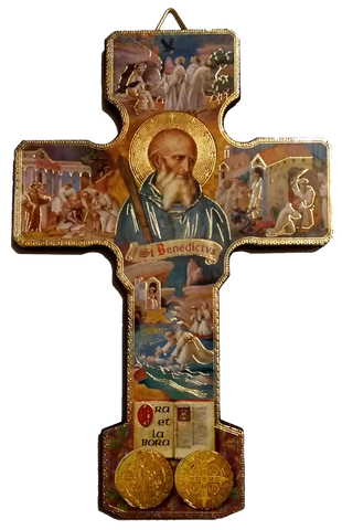 St. Benedict's Wood Cross - Croix en bois de Saint Benoît - Cruz de madera de San Benito -12.5 cm - 5" Made in Italy