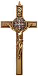 St. Benedict's solid olive wood cross - Croix en bois d'olivier massif de Saint Benoît - Cruz de madera de olivo macizo de San Benito - 20cm - 8"