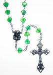 Glass Rosary with Emerald color shell shaped beads - RM92A-17