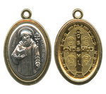 St. Benedict' s 2 tones Medal - Médaille Saint-Benoît 2 tones - Medalla de 2 tonos de San Benito 22 mm-7/8 " Made in Italy