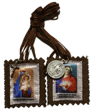 Brown Scapular with medal and Crucifix - MSCAP-P7MC