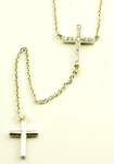 Necklace Double Cross-Collier Double Croix-Collar Doble Cruz-X&N046ABX