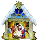 Nativity wood laminated plaque PLE-NC01