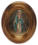 Our Lady of Grace, Gold Plated Oval Picture Frame - QA8012-0001