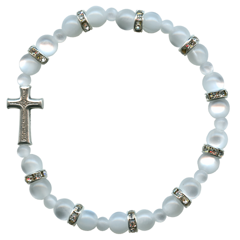 Rosary Bracelet White - Bracelet chapelet Blanc - Rosario pulsera Blanco