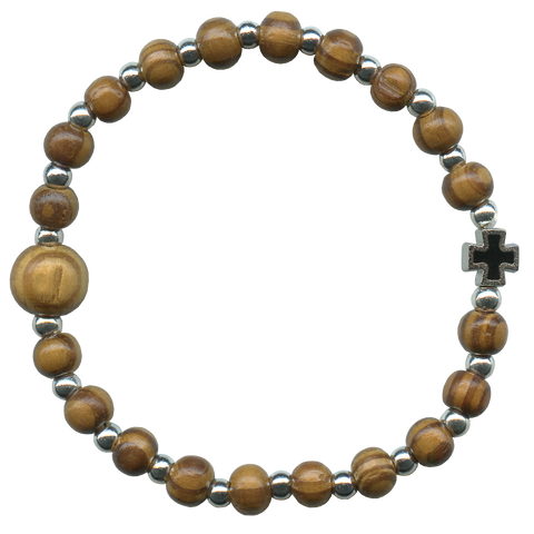 Olive wood Rosary Bracelet - RB178-21E - Made in Italy