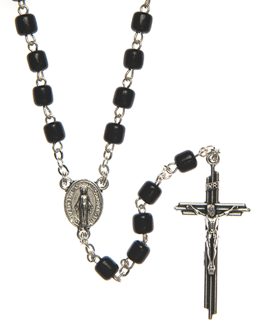 wood rosary made in Italy