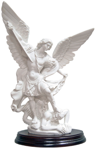 Marble dust St. Michael statue SPA692 - Made in Italy