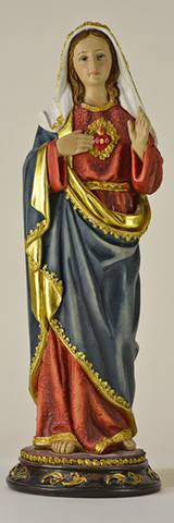Statue Immaculate Heart of Mary, Statue Cœur immaculé de Marie, Estatua Inmaculado Corazón de María - 30 cm - 12"
