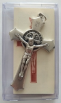 St.Benedict's Cross silver plated  80mm - 3.12" - Croix de St.Benoit en métal argenté - 80 mm - 3,12 " - Cruz de San Benito metal plateado - 80 mm - 3.12 "