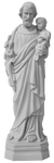 St. Joseph with child white composite marble statue 40cm - 16"- SFC486